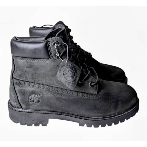 TIMBERLAND 6 Inch Premium Waterproof Boot In Black Size 6Y/W8 - Picture 2 of 9